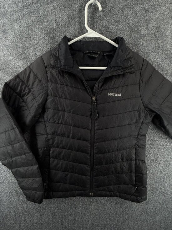 Marmot Jackets & Blazers - Marmot 800 Down Fill Puffer Jacket Insulated Women Black Full Zip Small Logo
